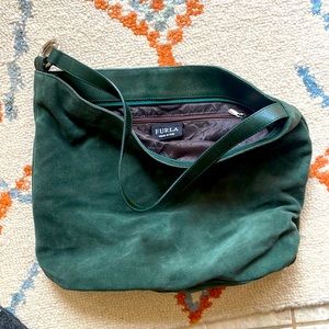 FURLA GREEN SUEDE BAG/PURSE 👜